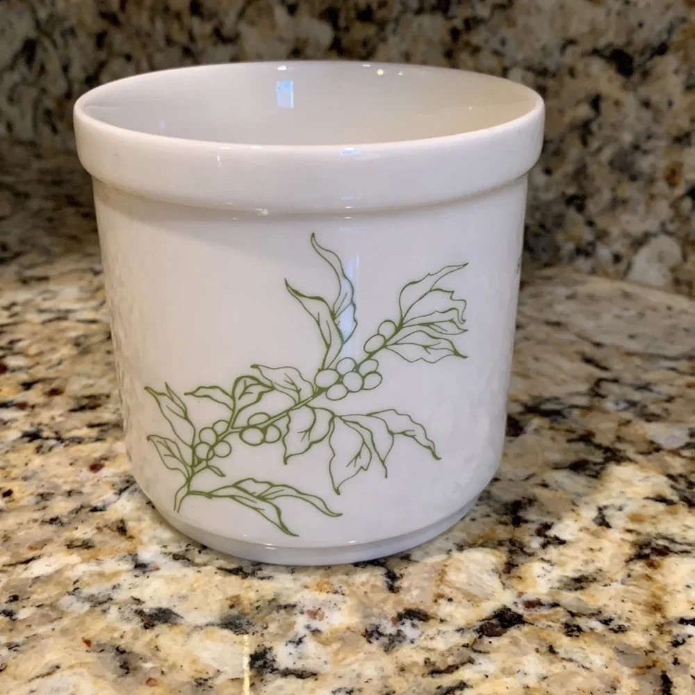 We Proudly Brew Starbucks coffee mug 12 ounces White and green